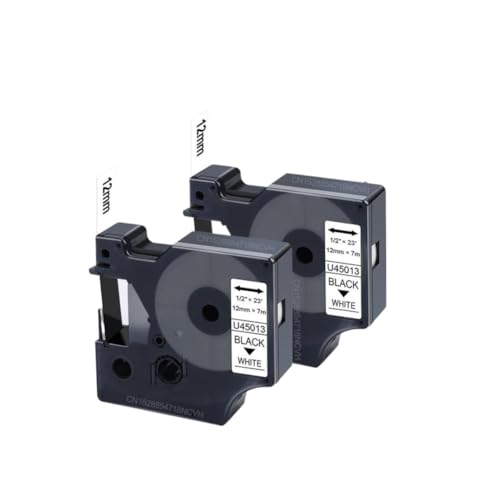 2PK?10PK 12mm D1�e�[�v 45013 45010 45016 45017 45018 45019 �v�����^�p�i�ƌ݊������� LM160 280 ���x���[�����p���i�ԍ� 45013(2PK Black on White)