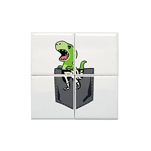 Carreaux céramique dinosaure rayon X lot de 4 décoration murale 40x40cm
