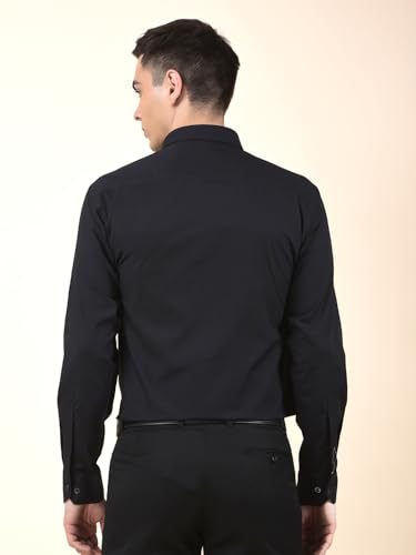 Image of Cantabil Formal Shirt for Men | Breathable & Soft with Color Fastness Regular Cotton Fabric Solid Pattern (P MSHF00364H)