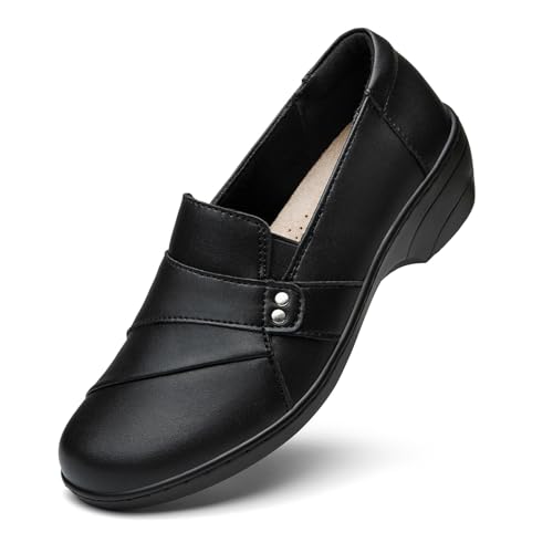 Women's Comfortable & Lightweight Leather Loafers Slip-Ons Stylish Business Casual Dress Shoes Work Office Everyday Walking Shoes for Women2
