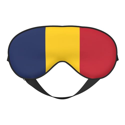 チャドの旗プリントスリープマスク、ナイト目隠し、女性、男性用のソフトアイシェードカバー、旅行のお昼寝瞑想用