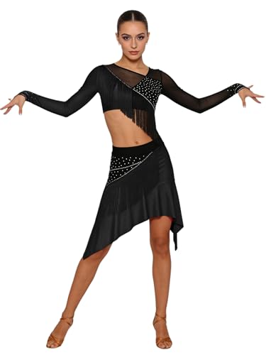 Ensemble robe de danse latine Freebily avec haut et jupe pour performance