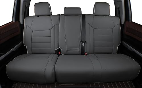 Image of EKR Custom Fit Tacoma Car Seat Covers for Toyota Tacoma 2016 2017 2018 2019 2020 2021 2022 2023 Access Cab -Full Set,Faux Leather(Gray)