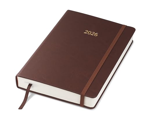 Wykeham's Executive 2026 Daily Journal Planner – US Public Holidays & Format – Customization Available (Conker, 8.5"×5.5")