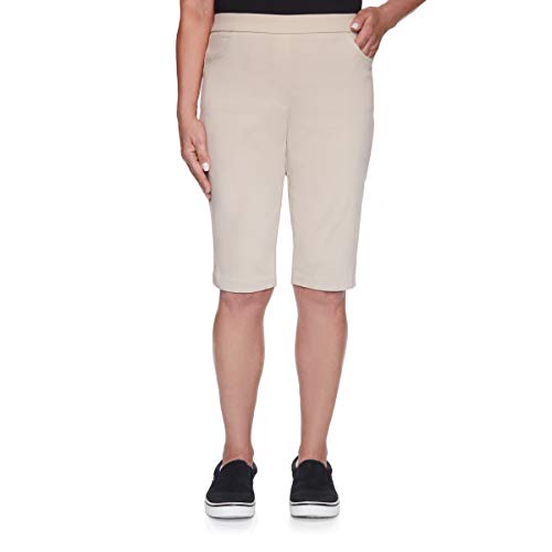 Alfred Dunner Women's Classics 2020 Allure Bermuda Short (14, Tan)