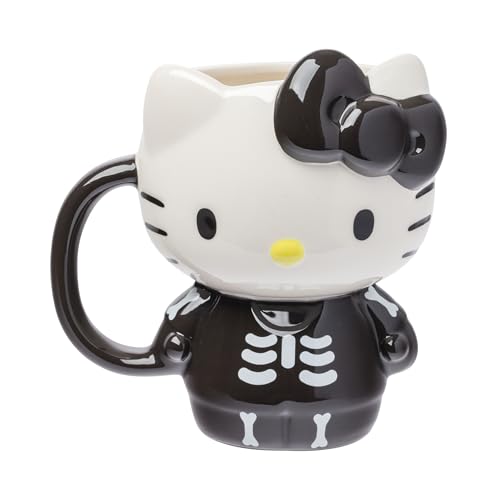 Silver Buffalo Sanrio Hello Kitty Halloween Skeleton Costume Ceramic 3D Sculpted Mug, 20 Ounces