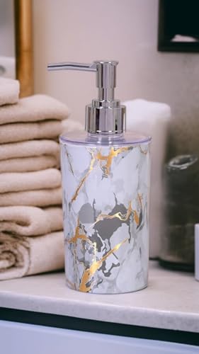Image of Liquid Soap Dispenser|Sanitizer Dispenser, Lotion, Shampoo Dispenser | Handwash Bottle for Kitchen | Soap Dispenser for Wash Basin 17 * 11 * 6cm 300ML (Marble White)