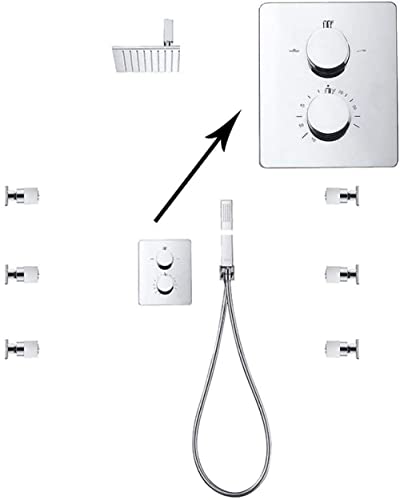 Ensemble de douche avec spray de massage 6 côtés et pression - 8