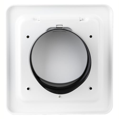 Image of NO-PEST VENT Dual Door Dryer Vent Cover 4 Inch Outdoor, Made in USA, Highest UV-Resistant Plastic, No Lint-Collecting Screen (White, 4 inch Metal Vent With Collar)