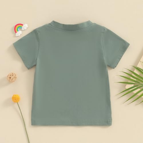 Image of Toddler Baby Boy Girl Short Sleeve Crew Neck T Shirt Pullover Sweatshirt Summer Basic Tee Solid Casual Clothes