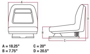 Riding Lawn Mower Seat with Suspension Compatible with John Deere AM131801