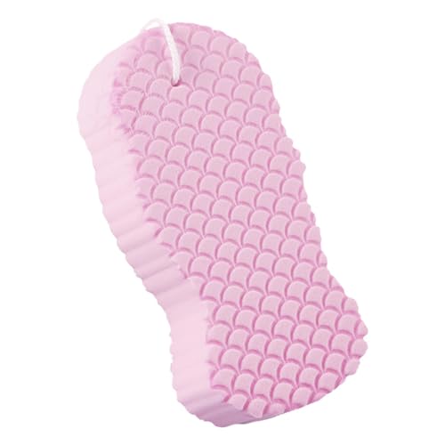 Esponja exfoliante cuerpo 3D, esponja de baño ultra suave para exfoliante de piel muerta | Fibras reutilizables – ducha, spa y cuidado del bebé | doble cara adulta/niño, sin irritación, 13,5 x 6,7 x