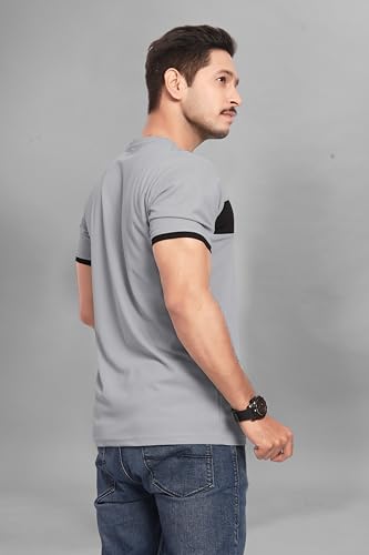Image of Men's Polister Solid Round Neck Half Sleeve Shirt(D P K P-1284)