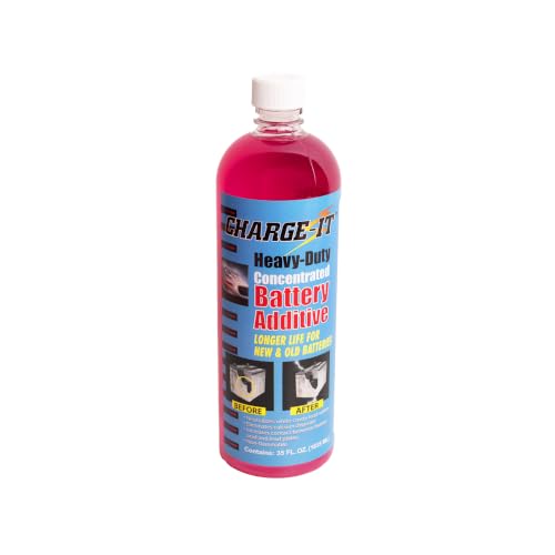 Solder-It Charge-It Battery Additive Heavy-Duty Concentrate (35 fl oz), Desulfator, Reactivator for Motorcycle, Golf Cart, Truck, Boat - Can Restore Charge to Dead Car Battery