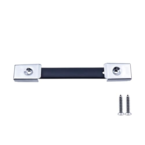 Image of Durable Rubber Handle with Screws for Luggage Suitcase Toolbox Cabinet, 6-3 /8 Inch Black Pull Strap for Storage Box, 2Pcs