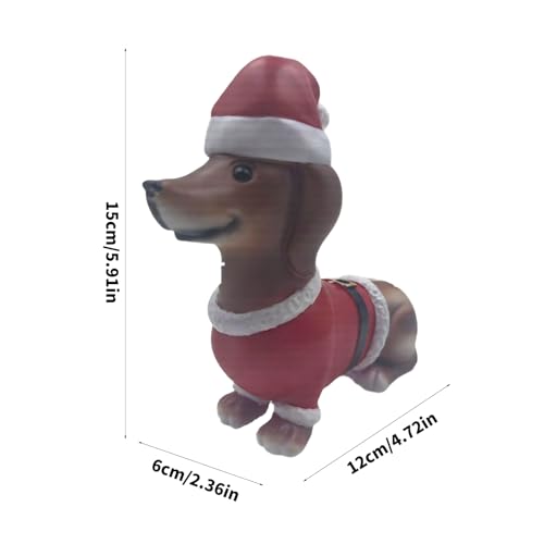 Sculpture chien résine Noël : objet déco intérieur animaux - 4