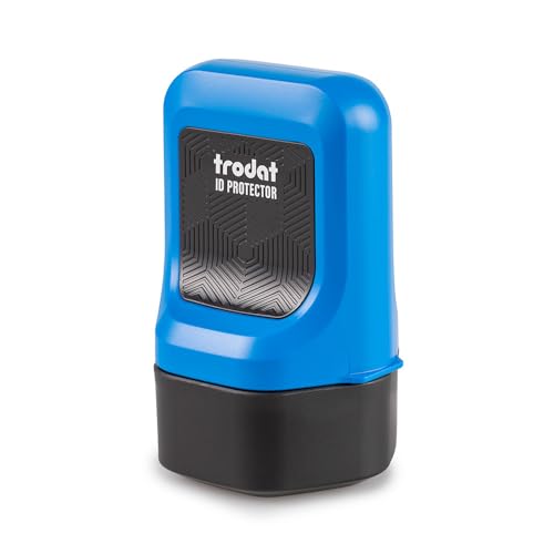 Trodat Identity Theft Protection Roller Stamp – Wide 1.0 Inch Coverage – Refillable Privacy Blocker for Labels, Documents & Glossy Paper – Anti-Fraud Ink Roller for Secure Information Concealment