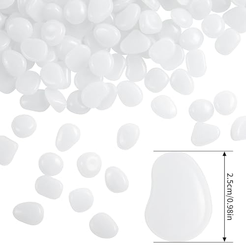 Image of 150 PCS White Glow Rocks Luminous Stones DIY Pebbles Fish Tank Garden | OSOPOLA White Luminous Stones Glow Rocks Fish Tank Accessories Turtle DIY Pebbles For Fairy Garden FD05WH150