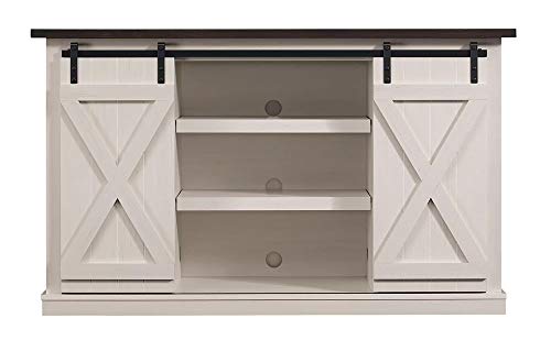Pamari Wrangler Sliding Barn Door TV Stand, Off-White