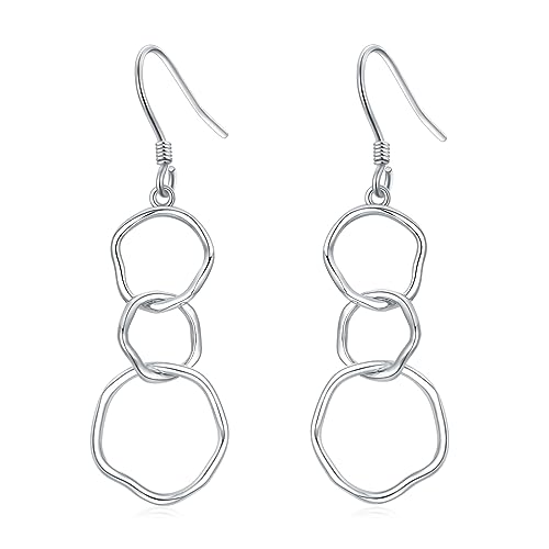 Boucles d'oreilles pierre de lune femme argent sterling irrégulières