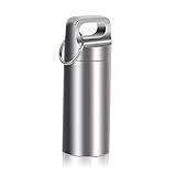 Portable Pill Box Titanium Metal Small Pill Case Keychain for Pocket Purse Outdoor Travel Camping...