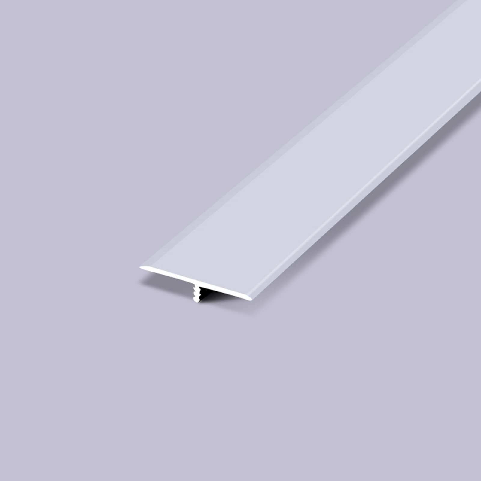 Doorway Tile to Wood/Carpet to Rubber,105cm/115cm/125cm/135cm/ Thresholds Transition Strip, T Molding Self Adhesive Floor Cover Strip(Silver,90cm/35.4in)