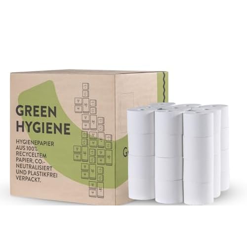 Green Hygiene KORDULA Toilettenpapier 3-lagig Recycling – 36 Rollen, 400 Blatt je Rolle, hochweiß (80°), 46,5 g/m², weich & reißfest