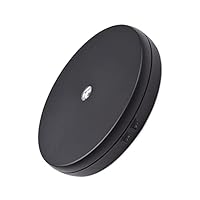 Drehteller Elektrisch, Andoer Drehscheibe Elektrisch 360-Grad-drehbares Display mit LED-Licht für Schmuck Display, Shop Ausstellungsstand, Fotografie, Hochzeitstorte Zeigen(Schwarz)