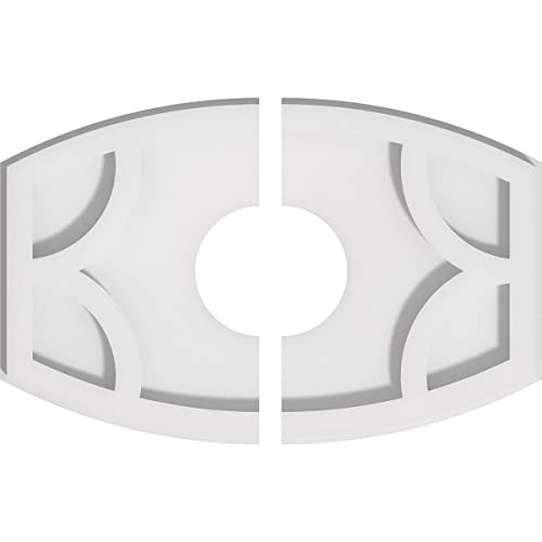 Image of Ekena Millwork CMP12X8KY2-03000 Kailey Architectural Grade PVC Contemporary, Two Piece Urethane Ceiling Medallions 12 inchW x 8 inchH x 3 inchID x 6 1 /2 inchC x 1 inchP