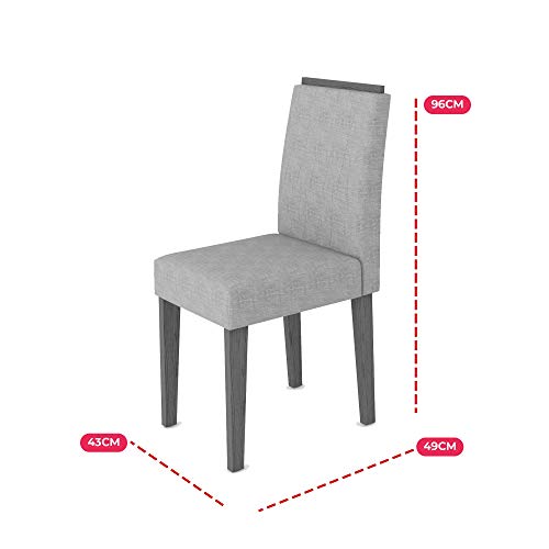 Sala De Jantar Isabela Com Mesa De 1,00m Com Tampo Madeira Vidro Colado e 4 Cadeiras Ana Ype Bege Ne