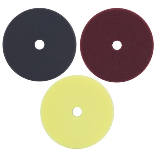 Dino KRAFTPAKET 150mm Polierpad Set, Polierschwämme hart/medium/weich mit Klett im Kegel-Design 150/165, Höhe 30mm, für Stützteller mit Ø-150mm, für Exzenter Poliermaschine Auto