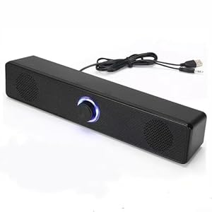 Wired and Wireless Soundbar for TV PC, USB Powered Computer Audio, For Slim Home Theater System with Surround Sound, Compact for Laptop Gaming Console, Desktop Music Box(Charging model)