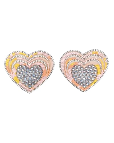 Image of ZGMYC Sparkly Rhinestones Metal Chain Nipple Cover with Tassel, Reusable Adhesive Pasties Sexy Bra Body Chain