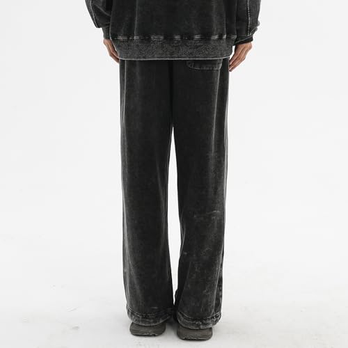 BINTEHGS Wide Leg Vintage Acid Washed Baggy Sweatpants for Men Oversized Retro Hip hop Casual Jogger Loose Fit Y2k Pants3