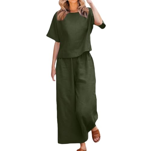 hehiy Conjunto Mujer Verano 2 Piezas Moda raje de Primavera Ligero Chndal Blusa Pantalones Ropa Playa Vacaciones Deportivo Casa Trabajoropa de Mujer veranoCon un Estilo excepcional