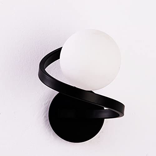 Aplique de pared de cristal esferico negro estilo moderno para salon 2