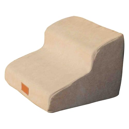 ドッグステップ ステップ ドッグ 犬用階段ランプ、洗えるテクスチャードカバー付き2段スポンジ犬用ステップ、滑り止めバランスのとれた小型犬、猫用屋内ペットランプ(Gray)