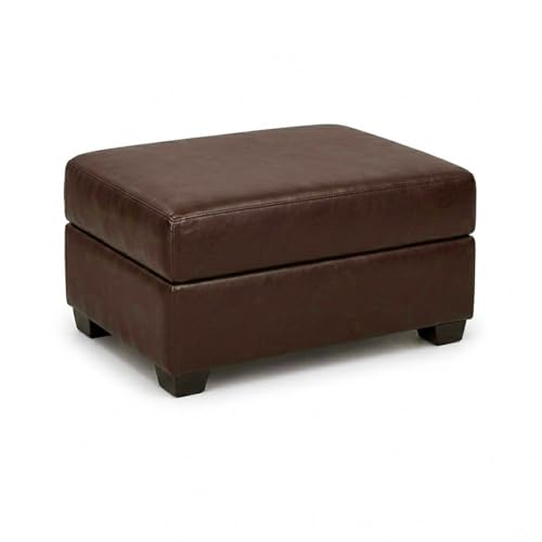 Image of FURNY Luxe 4 Seater L Shape Sofa Set with Movable Ottoman | Flexible Left or Right Layout | Premium Leatherette Upholstery (Dark Brown) | Perfect for Living Room, Guest Room & Office