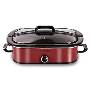 HOMECOOKIN 4-Quart Slow Cooker with Casserole Manual Warm Setting – Perfect Kitchen Small Appliance for Family Dinners, Dishwasher Safe Crock, Red