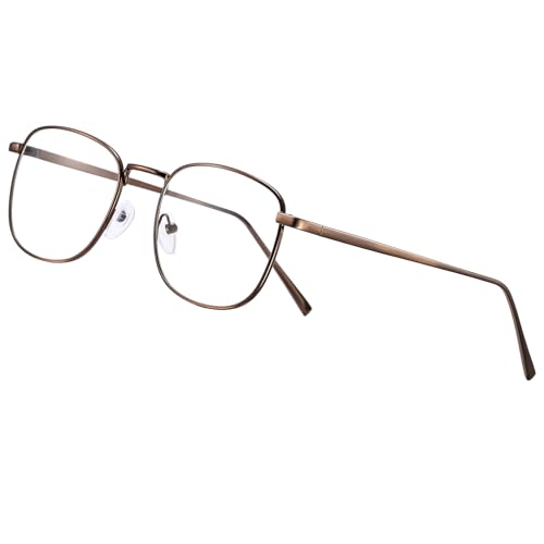 Retro 80s Square Glasses - Premium Non-Prescription Clear Lens for Women Men & Teens | Walter White Style Fashion Tea Frame