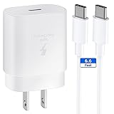 Samsung Fast Charger 25W USB C Super Fast Charging Type C Charger Cable Cord 6.6FT for Samsung Galaxy S24 S24+ S23 S22 S21 S20 Ultra/Plus/FE,Note 20/10,Z Fold5,Z Flip5,A55/A15/A25,Galaxy Tab A8/S8/S9