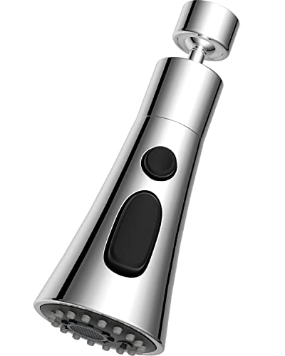 Hibbent Aireador Grifo Cocina Giratoria de 360°, FM22 M24 Atomizador Grifo Lavabo Anti-Salpicadura, Alcachofa Difusor con 3 Spray Modos, Ducha de Fregadero con 5 Adaptador, Ahorro Agua, G1/2, Cromo Cover