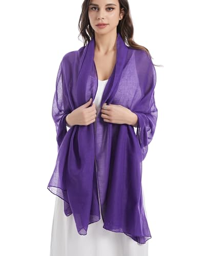 MissShorthair Womens Solid Color Scarfs Long Lightweight Scarf for Women Large Sheer Wrap Shawl2