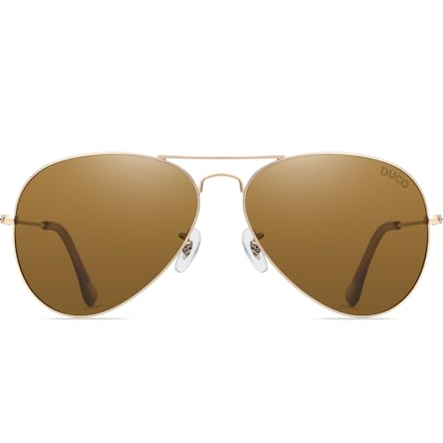 Image of DUCO Classic Aviator Sunglasses for Men Women Retro Polarized Sun Glasses UV400 Protection Driving Fishing 3025