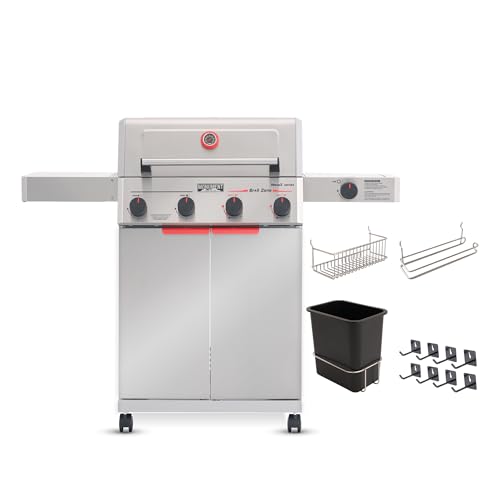Monument Grills 4+1 Burner Stainless Steel 525 sq.in Propane M2 Gas Grill, 49,000 BTU, 500°F in 5 Mins, Outdoor Patio Grill with Broil Zone, 1 Side B