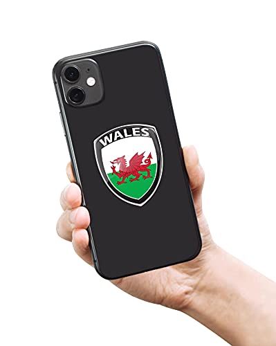 Biomar Labs® 2 x 3D Silicone Adesivi Resinati Bandiera Nazionale Galles Drago Wales UK Regno Unito Emblema per Auto Moto Finestrìno Scooter Bici Motociclo Tuning F 114