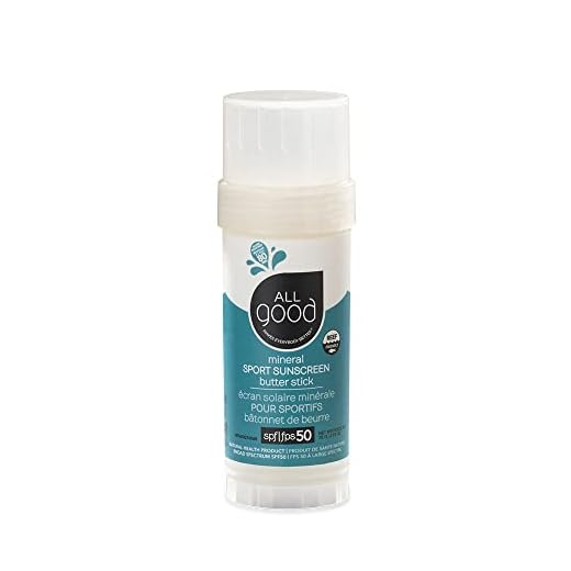 All Good Sports Mineral Sunscreen Butter Stick for Face, Nose, Ears - UVA/UVB Broad Spectrum SPF 50, Coral Reef Friendly, Water Resistant, Zinc Oxide, Coconut Oil, Beeswax, Vitamin E (2.75 oz)