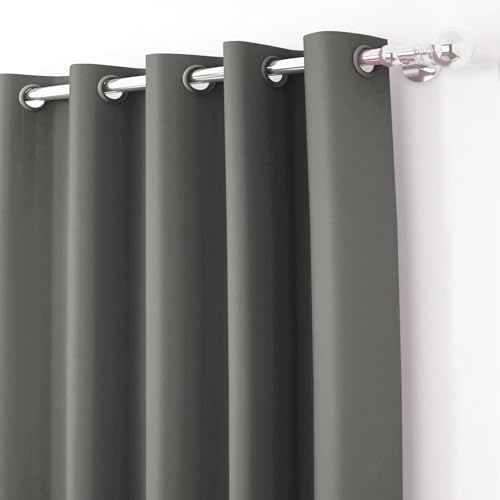 Image of SKIVE India Room Darkening Thermal Insulated Polyester Blackout Curtain | Set of 2 (Size-6 FEET, Grey)