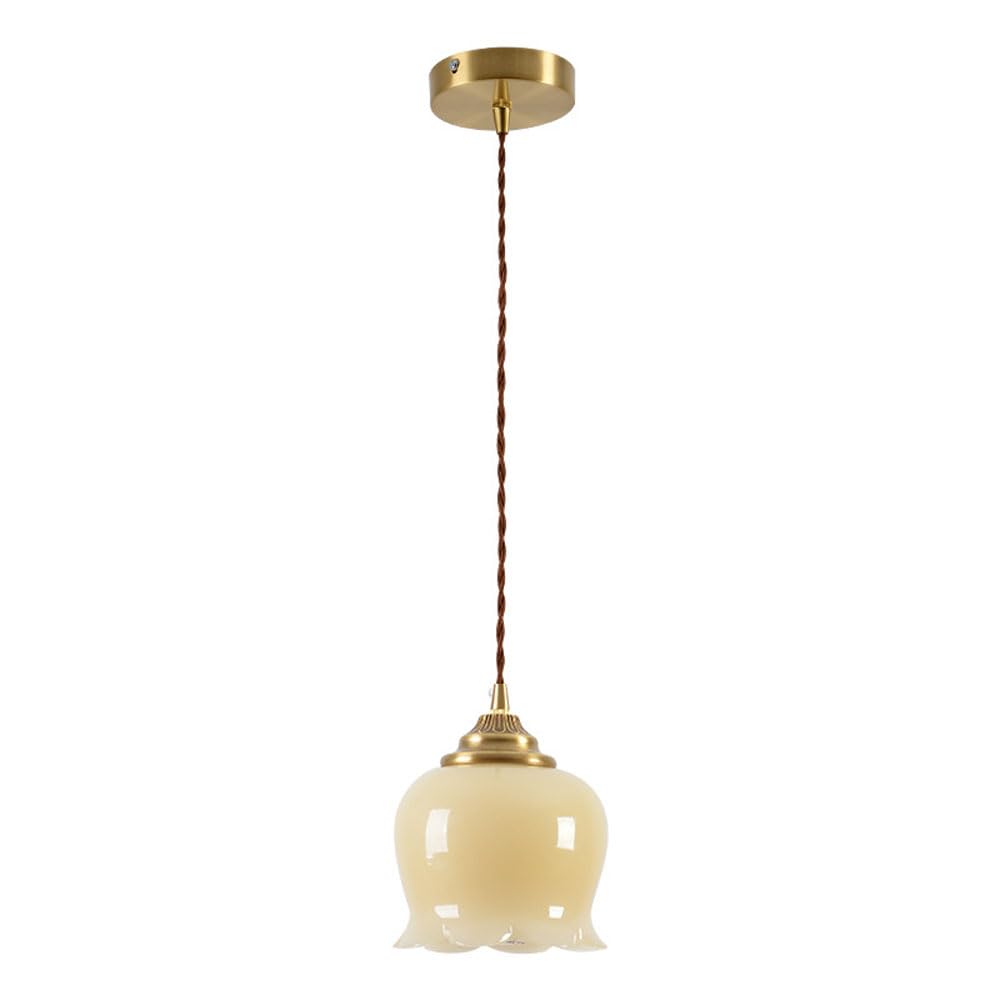 Suspension réglable en verre et laiton pour éclairer un couloir