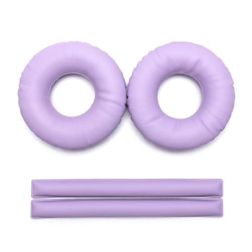 Image of Rainbow Color Ear Pads Headband Cushion Kits Compatible with Sennheiser HD25 HD250BT HD25-ll HD25S Il HMD25 Headphone Foam Covers (Purple LR Sets)